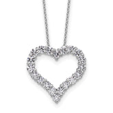 14k White Gold 1 1/2 carat Lab Grown Diamond VS/SI+ G+ Complete 18 inch Heart Pendant Necklace